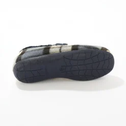 Schoenen|Schoenen Heren<Blancheporte Gevoerde muiltjes met ruitjes, pantoffelmodel blauw