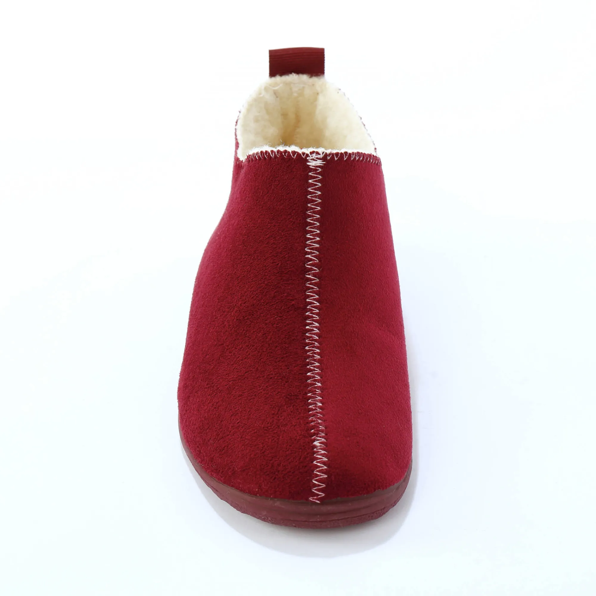 Sloffen|Sloffen<Blancheporte Gevoerde pantoffels, suedine bordeaux