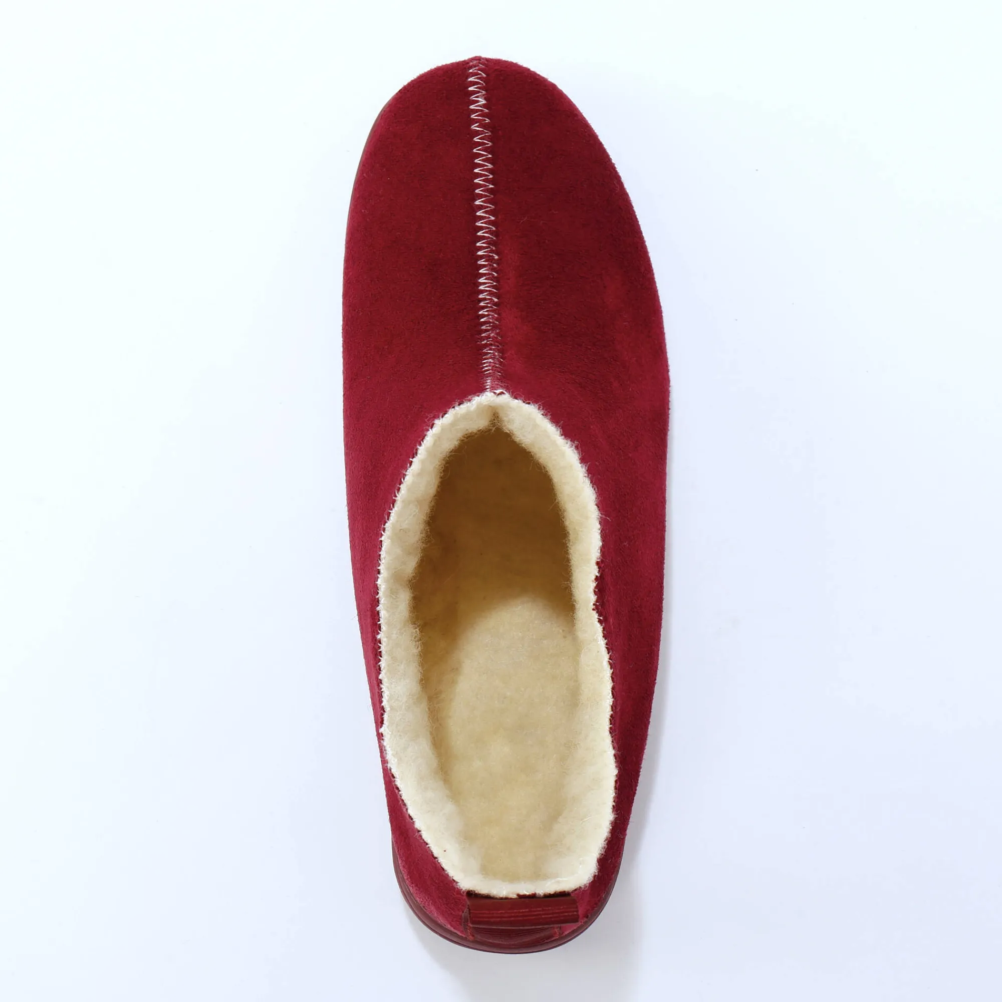 Sloffen|Sloffen<Blancheporte Gevoerde pantoffels, suedine bordeaux