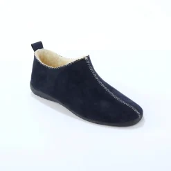 Sloffen|Sloffen<Blancheporte Gevoerde pantoffels, suedine blauw