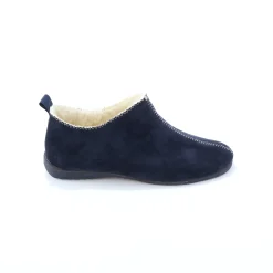 Sloffen|Sloffen<Blancheporte Gevoerde pantoffels, suedine blauw