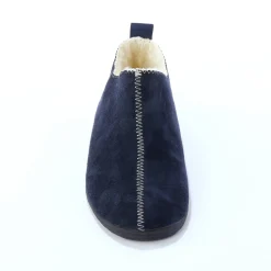 Sloffen|Sloffen<Blancheporte Gevoerde pantoffels, suedine blauw
