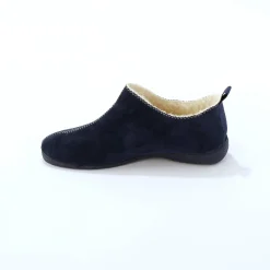 Sloffen|Sloffen<Blancheporte Gevoerde pantoffels, suedine blauw