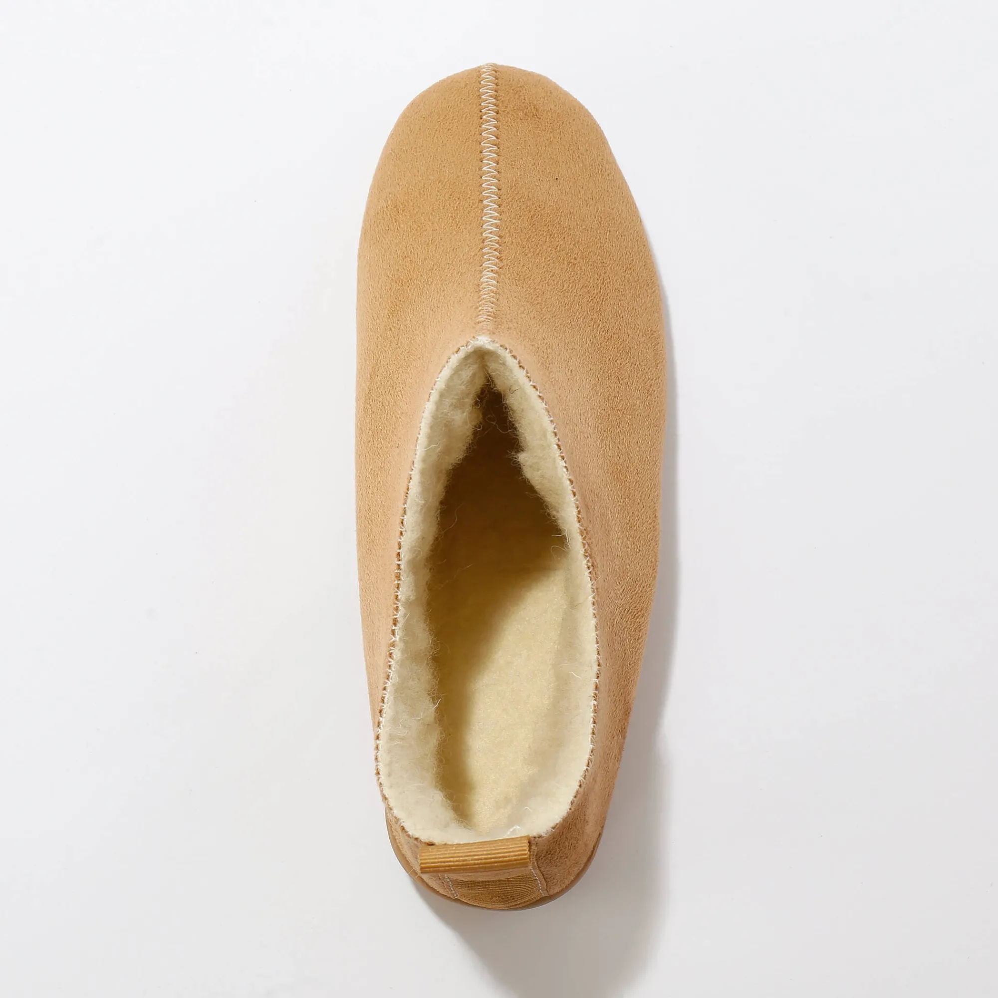 Sloffen|Sloffen<Blancheporte Gevoerde pantoffels, suedine donkerbeige