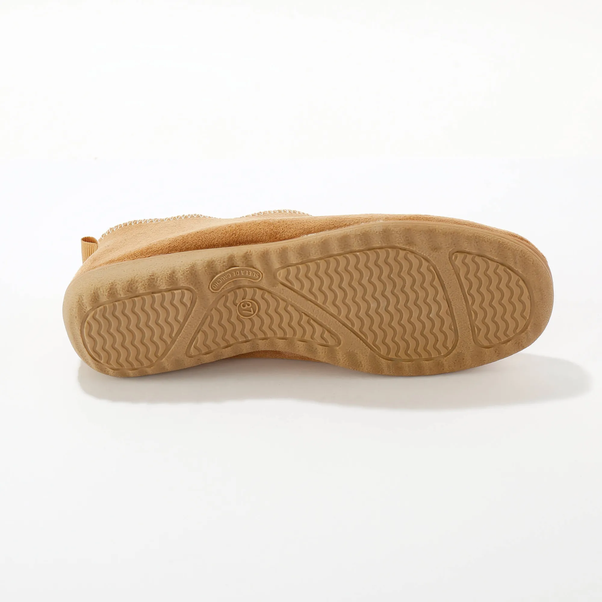 Sloffen|Sloffen<Blancheporte Gevoerde pantoffels, suedine donkerbeige