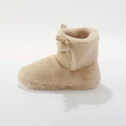 Sloffen|Sloffen<Blancheporte Gevoerde "rendier" pantoffels in laarsmodel beige