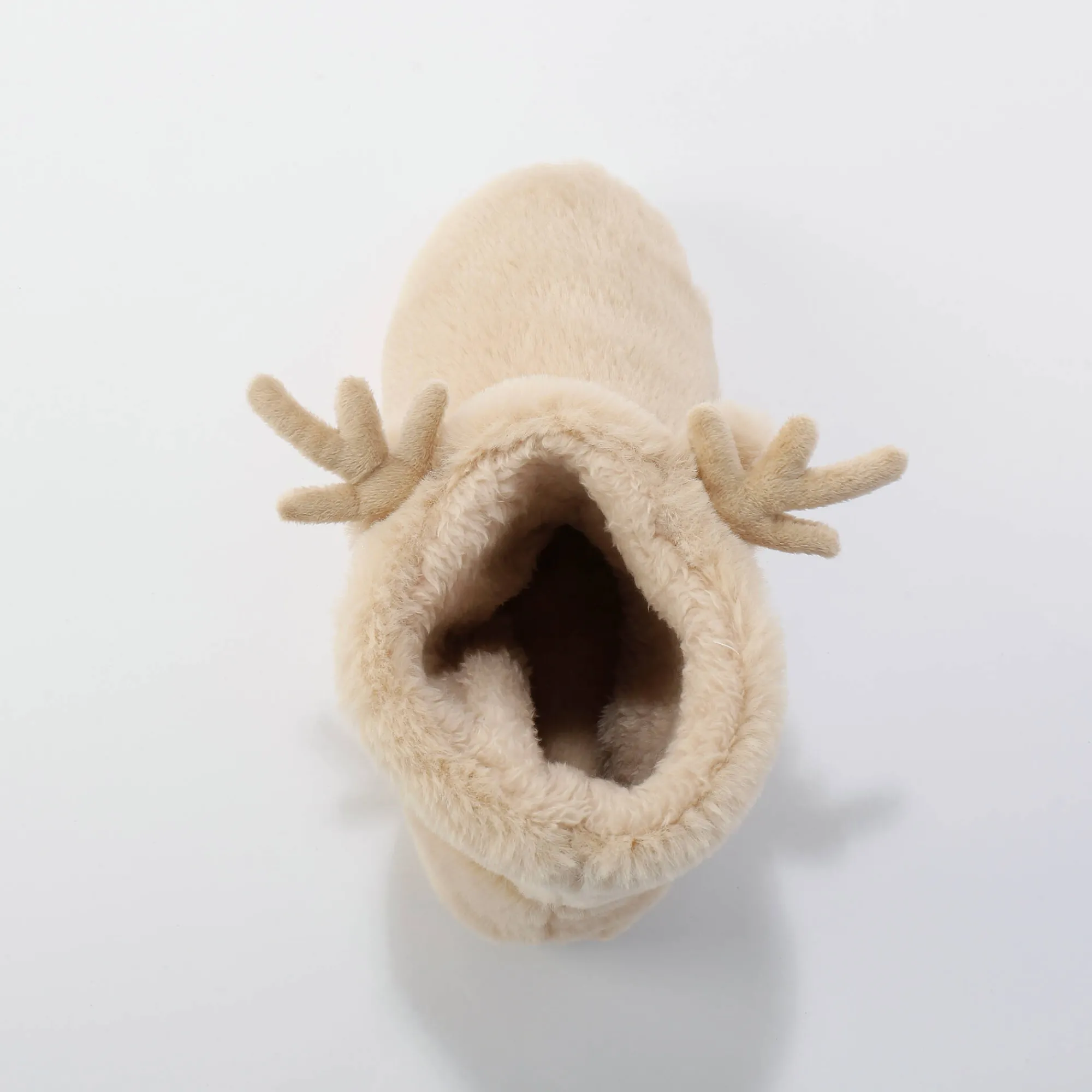Sloffen|Sloffen<Blancheporte Gevoerde "rendier" pantoffels in laarsmodel beige
