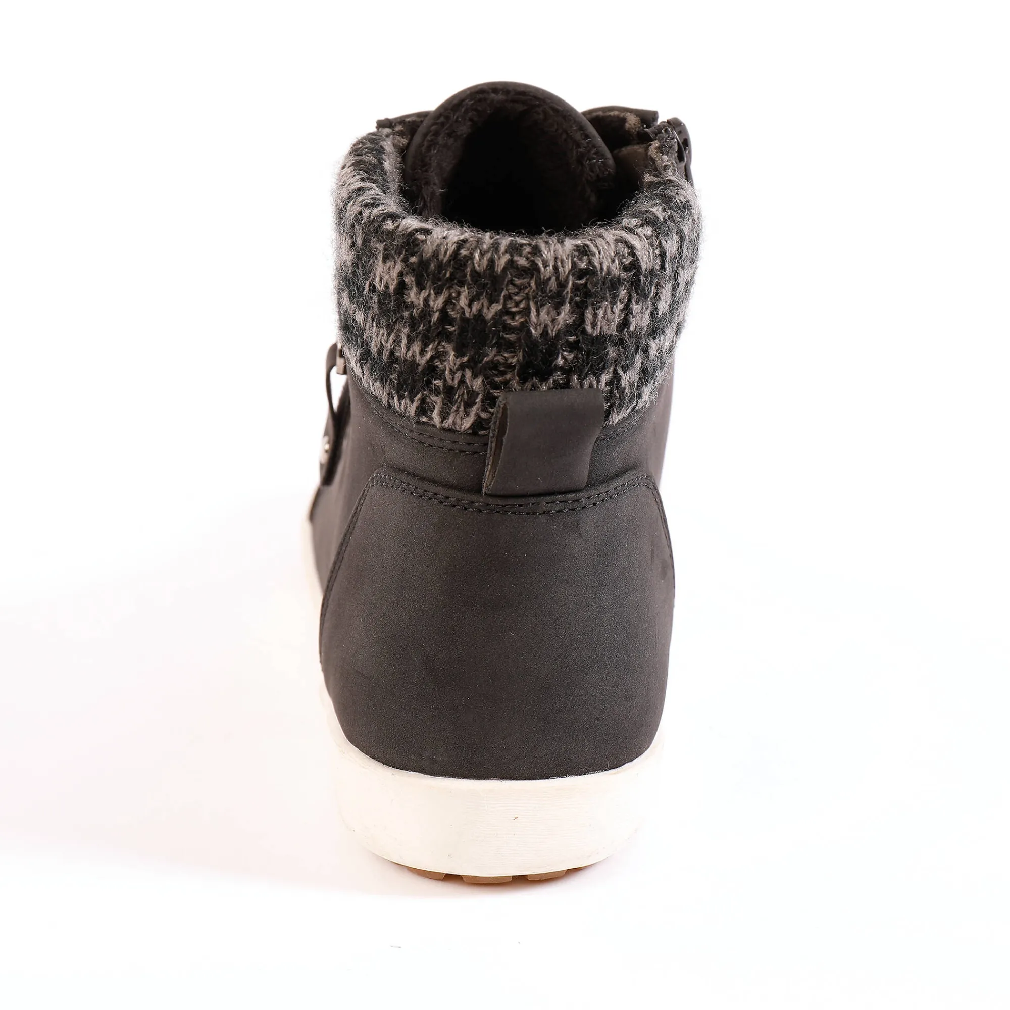 Baskets En Sneakers|Schoenen<Blancheporte Gevoerde sneakers met hoge schacht, enkelrand in tricot zwart