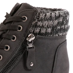 Baskets En Sneakers|Schoenen<Blancheporte Gevoerde sneakers met hoge schacht, enkelrand in tricot zwart