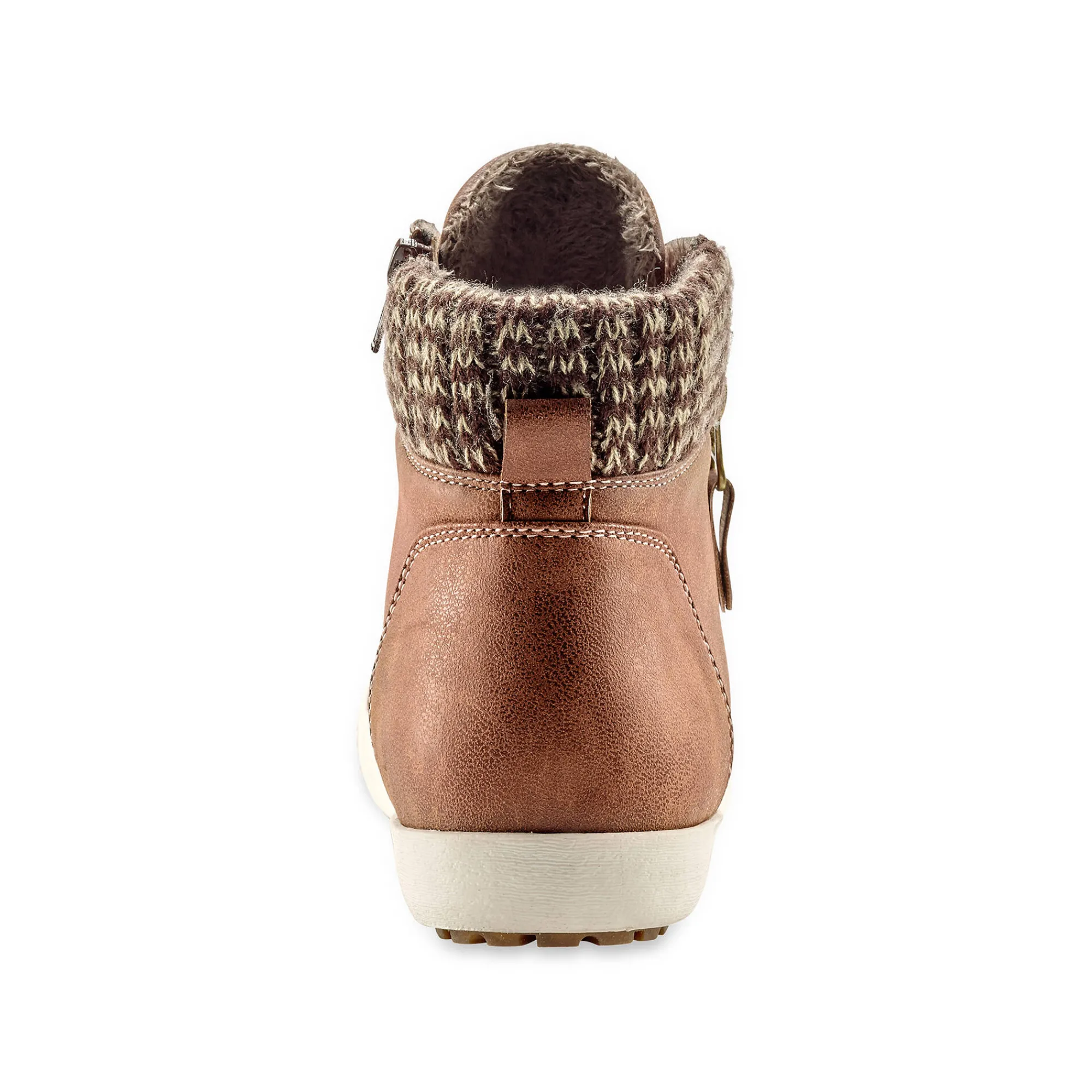 Baskets En Sneakers|Schoenen<Blancheporte Gevoerde sneakers met hoge schacht, enkelrand in tricot bruin