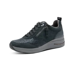 Baskets En Sneakers|Schoenen<Tamaris Gevoerde sneakers met sleehak marine