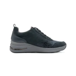 Baskets En Sneakers|Schoenen<Tamaris Gevoerde sneakers met sleehak marine