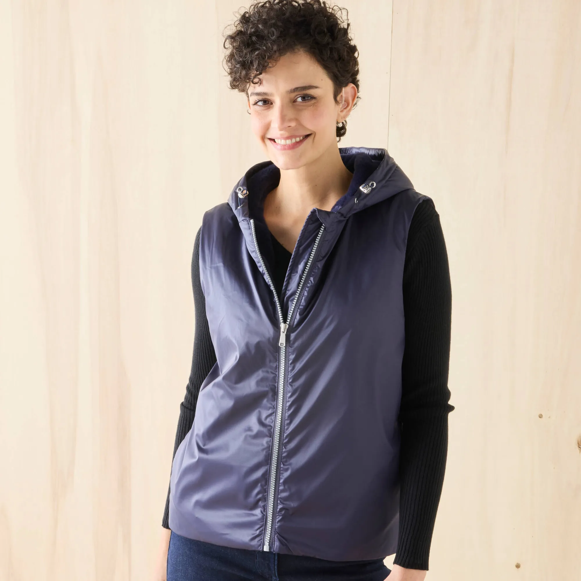 Parka En Donsjas<Blancheporte Gevoerde, waterdichte parka, mouwloos marine