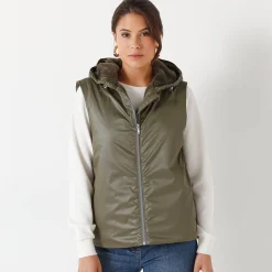 Parka En Donsjas<Blancheporte Gevoerde, waterdichte parka, mouwloos kaki