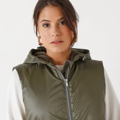 Parka En Donsjas<Blancheporte Gevoerde, waterdichte parka, mouwloos kaki