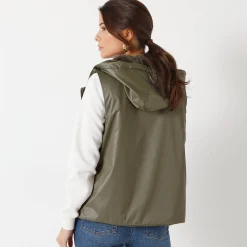 Parka En Donsjas<Blancheporte Gevoerde, waterdichte parka, mouwloos kaki