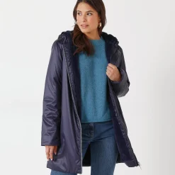 Parka En Donsjas<Blancheporte Gevoerde, waterdichte parka, halflang marine