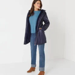 Parka En Donsjas<Blancheporte Gevoerde, waterdichte parka, halflang marine