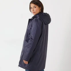 Parka En Donsjas<Blancheporte Gevoerde, waterdichte parka, halflang marine