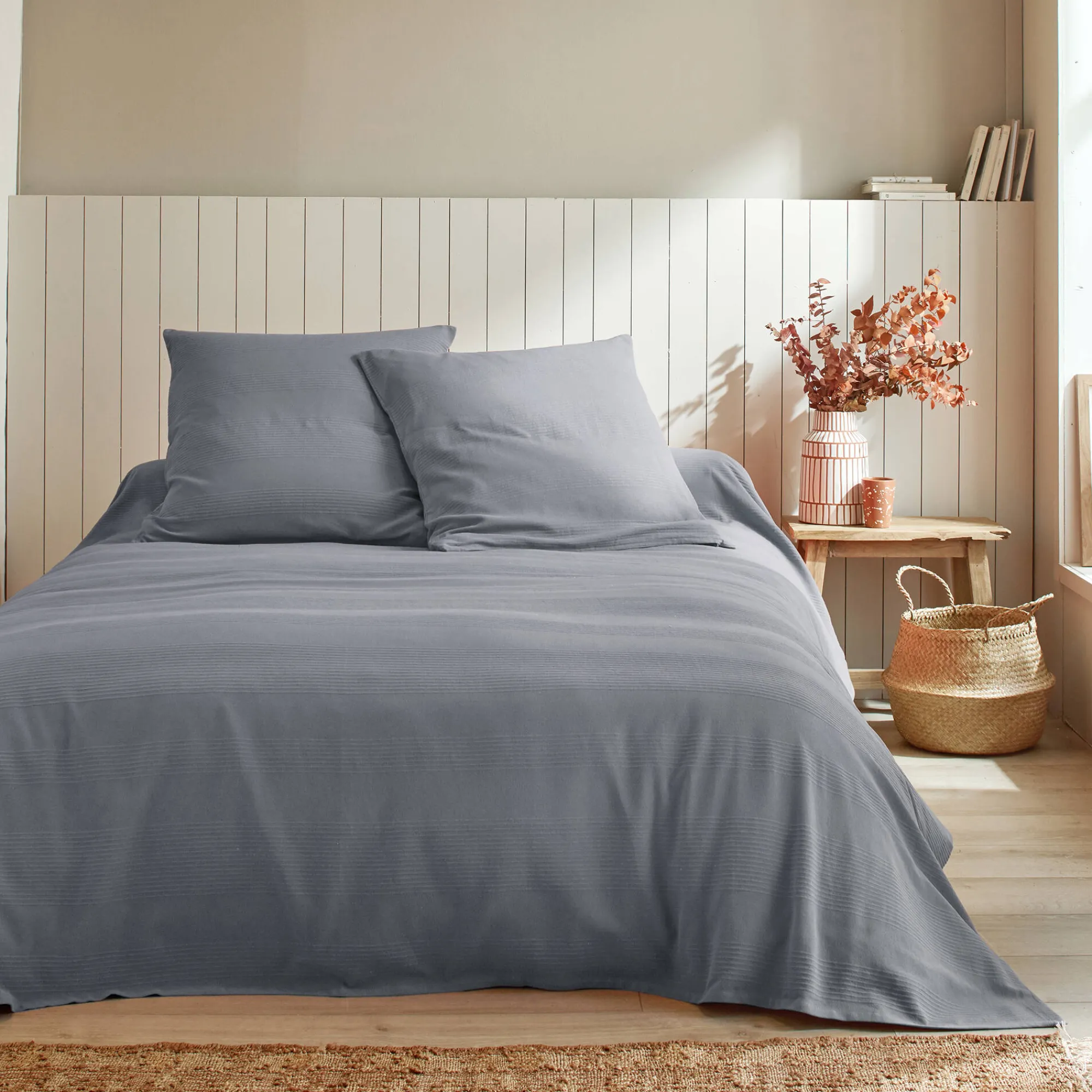 Deken En Bedsprei|Deken, Boutis En Bedsprei<Blancheporte Geweven bedsprei in effen katoen antracietgrijs