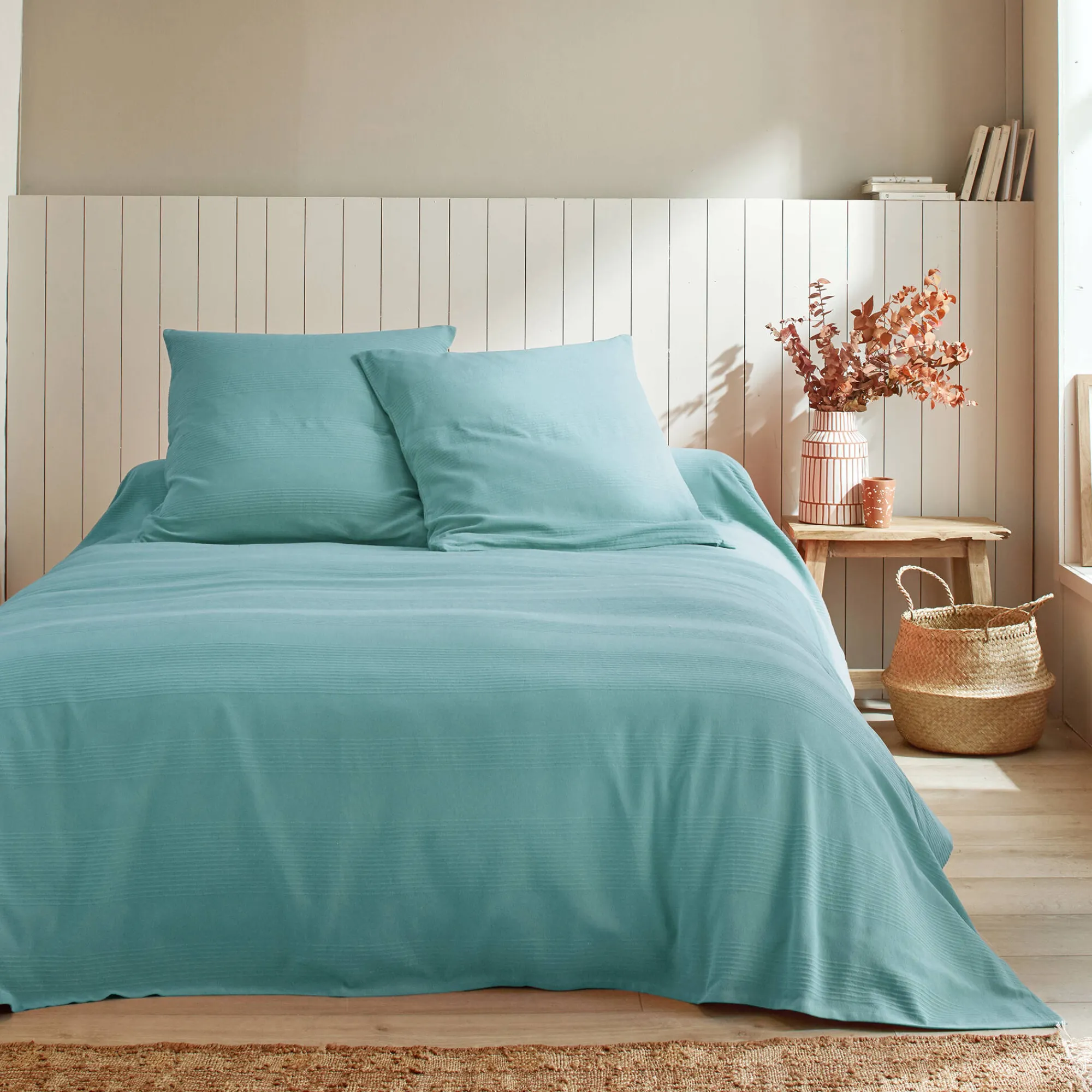 Deken En Bedsprei|Deken, Boutis En Bedsprei<Blancheporte Geweven bedsprei in effen katoen smaragd