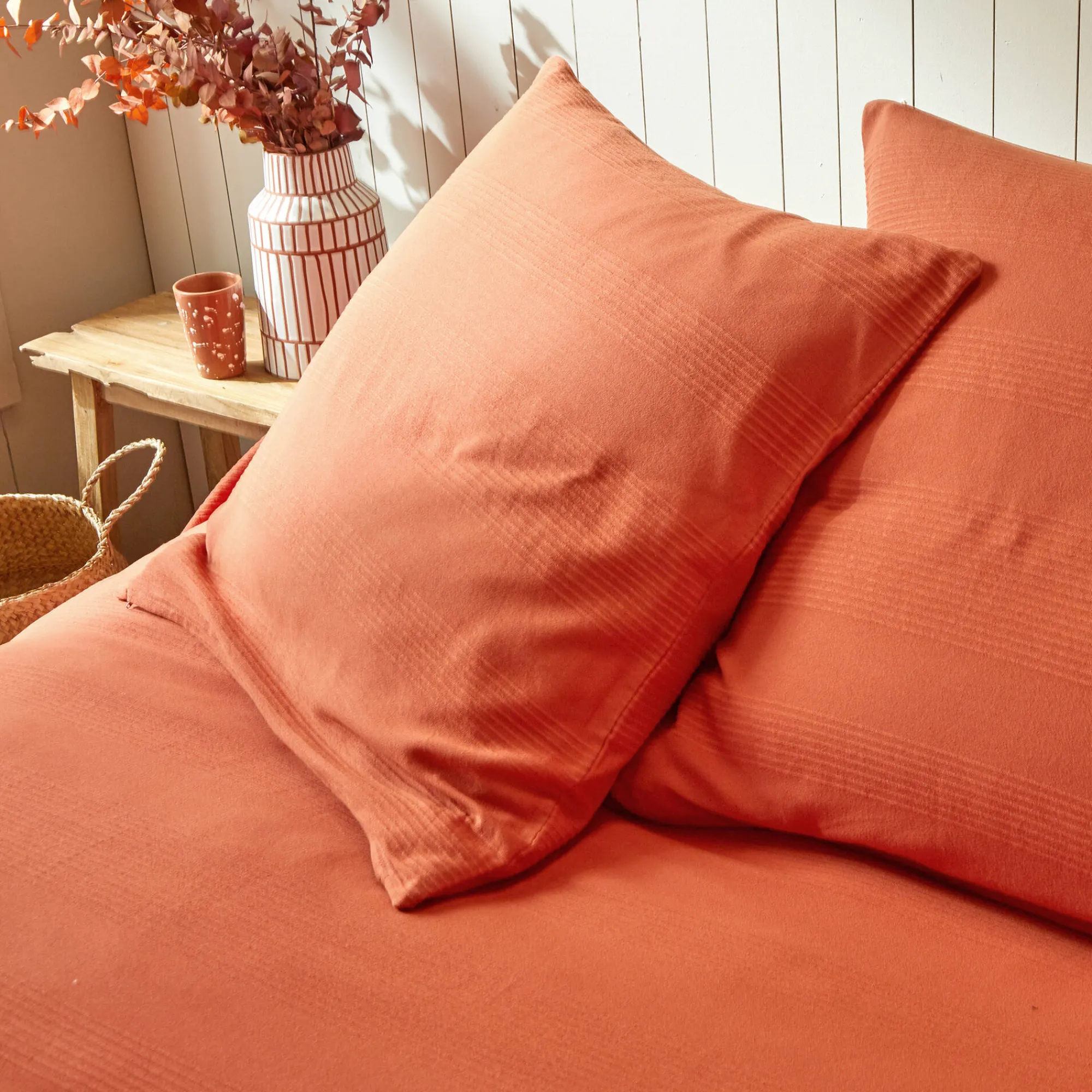 Deken En Bedsprei|Deken, Boutis En Bedsprei<Blancheporte Geweven bedsprei in effen katoen terracotta