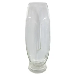 Decoratieartikel<Blancheporte Glazen vaas, gezichtsvorm - hoogte 24 cm transparant