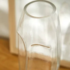 Decoratieartikel<Blancheporte Glazen vaas, gezichtsvorm - hoogte 24 cm transparant