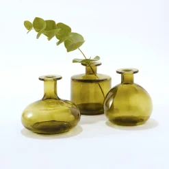 Feesttafel|Feestdecoratie<Blancheporte Glazen vaasje - set van 3 groen