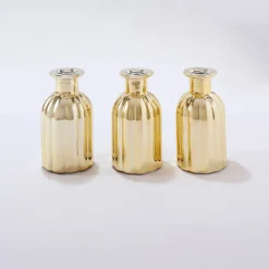 Feesttafel|Feestdecoratie<Blancheporte Glazen vaasjes - set van 3 goudkleurig