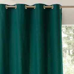 Gordijn, Glasgordijn & Store<Colombine Gordijn in effen zeildoekstof met oogringetjes groen