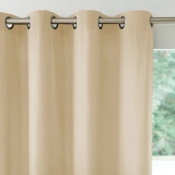 Gordijn, Glasgordijn & Store<Colombine Gordijn in effen zeildoekstof met oogringetjes ecru