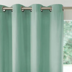 Gordijn, Glasgordijn & Store<Colombine Gordijn in effen zeildoekstof met oogringetjes amandel groen