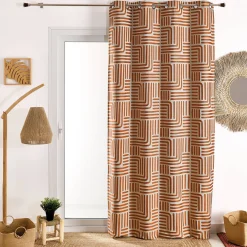 Gordijn, Glasgordijn & Store<Blancheporte Gordijn in jacquard met lijnenprint terracotta
