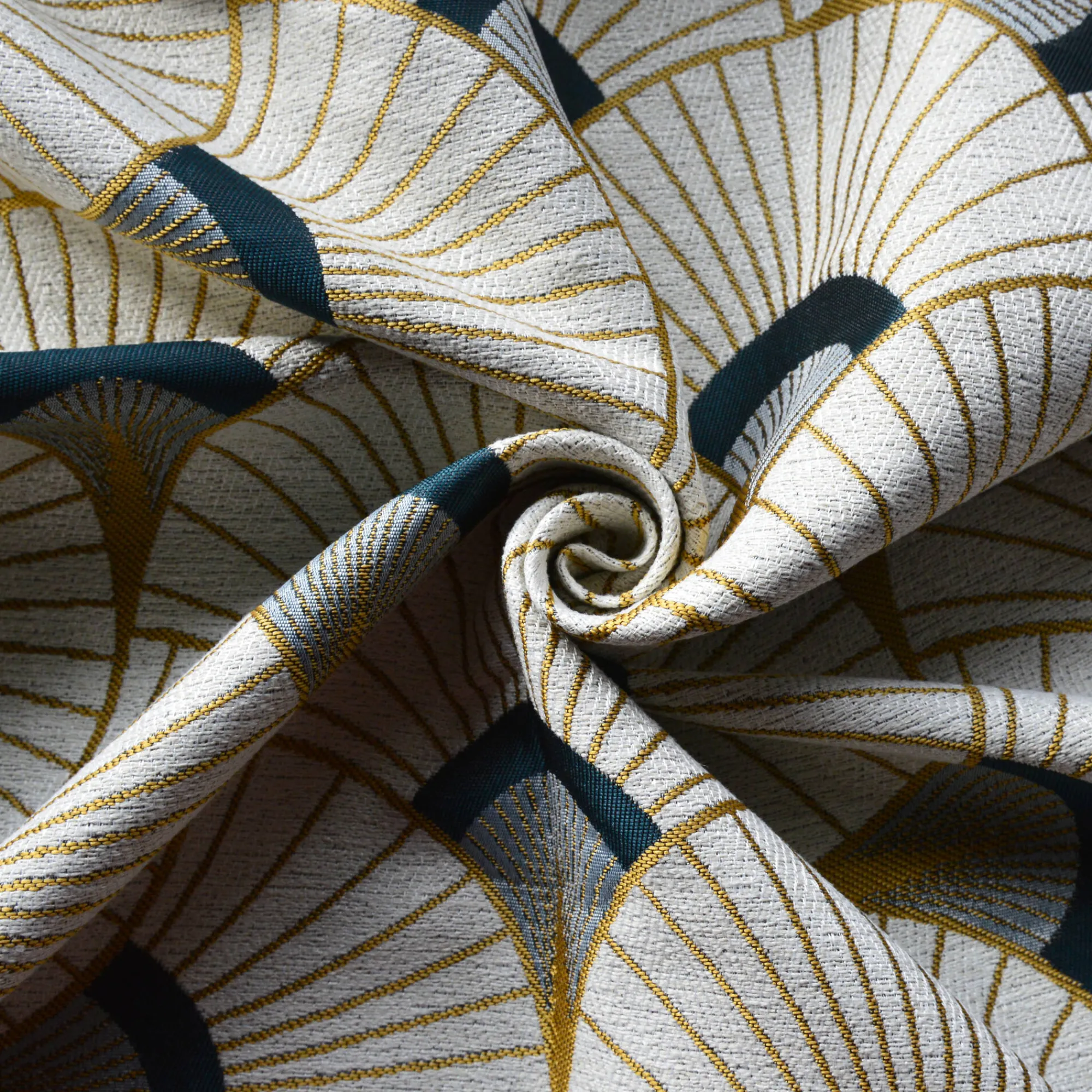 Gordijn, Glasgordijn & Store<Blancheporte Gordijn in jacquard met pauwenverenprint oker