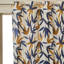 Gordijn, Glasgordijn & Store<Blancheporte Gordijn met bamboebladerenprint beige / marine