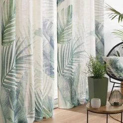 Gordijn, Glasgordijn & Store<Blancheporte Gordijn met bladerenprint groen