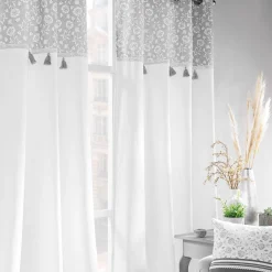 Gordijn, Glasgordijn & Store<Blancheporte Gordijn met bloemenprint grijs