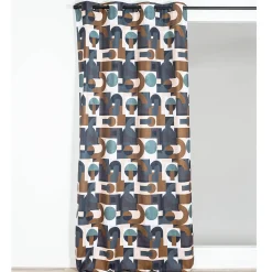 Gordijn, Glasgordijn & Store<Blancheporte Gordijn met geometrische print marine / karamel
