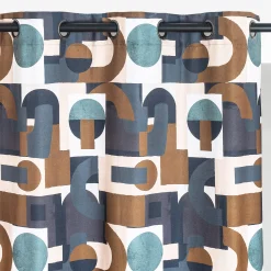 Gordijn, Glasgordijn & Store<Blancheporte Gordijn met geometrische print marine / karamel