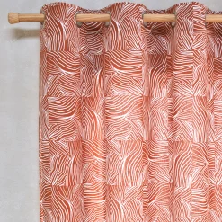 Gordijn, Glasgordijn & Store<Blancheporte Gordijn met 'pootjes' print terracotta / naturel