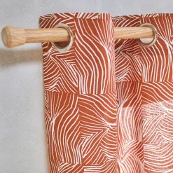 Gordijn, Glasgordijn & Store<Blancheporte Gordijn met 'pootjes' print terracotta / naturel