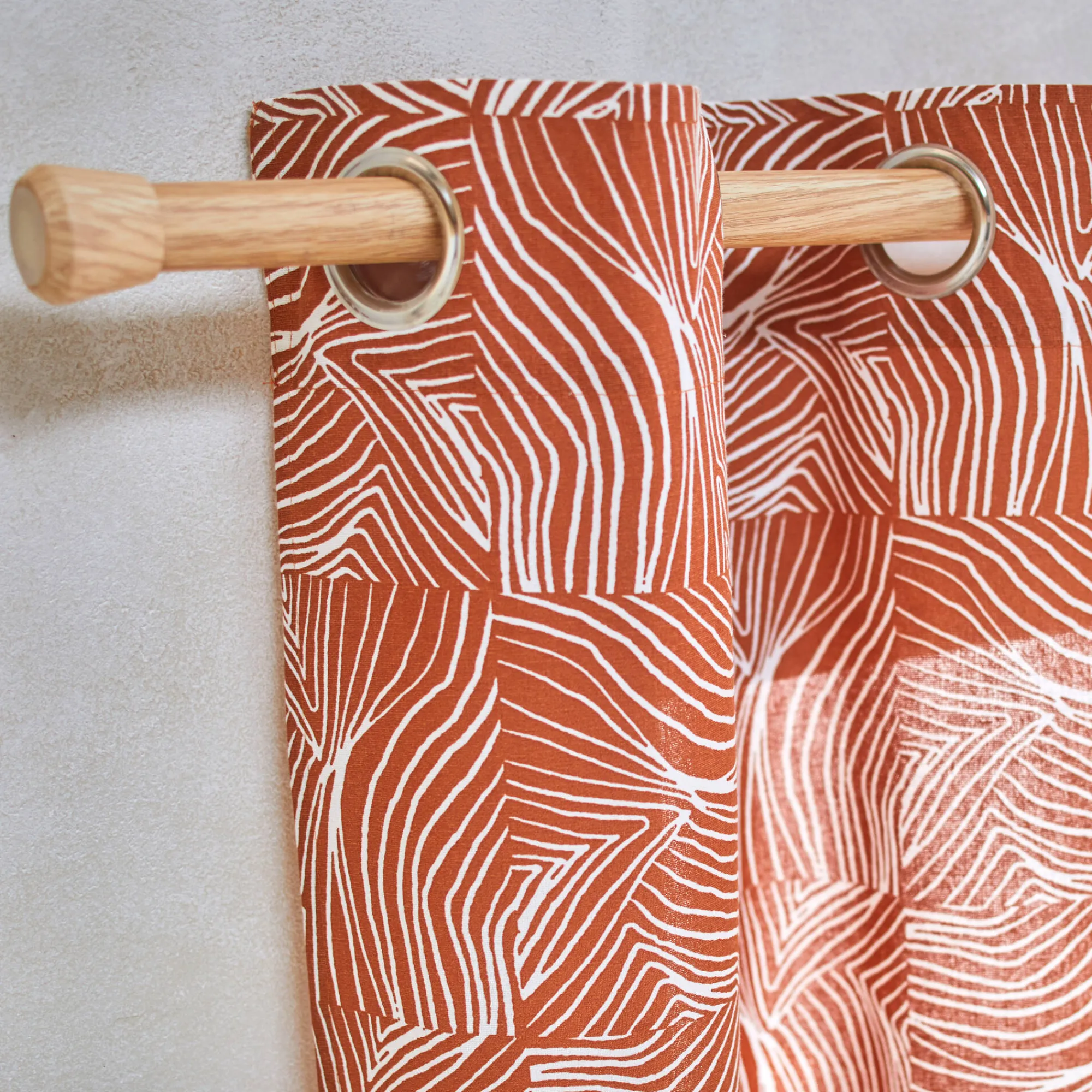 Gordijn, Glasgordijn & Store<Blancheporte Gordijn met 'pootjes' print terracotta / naturel