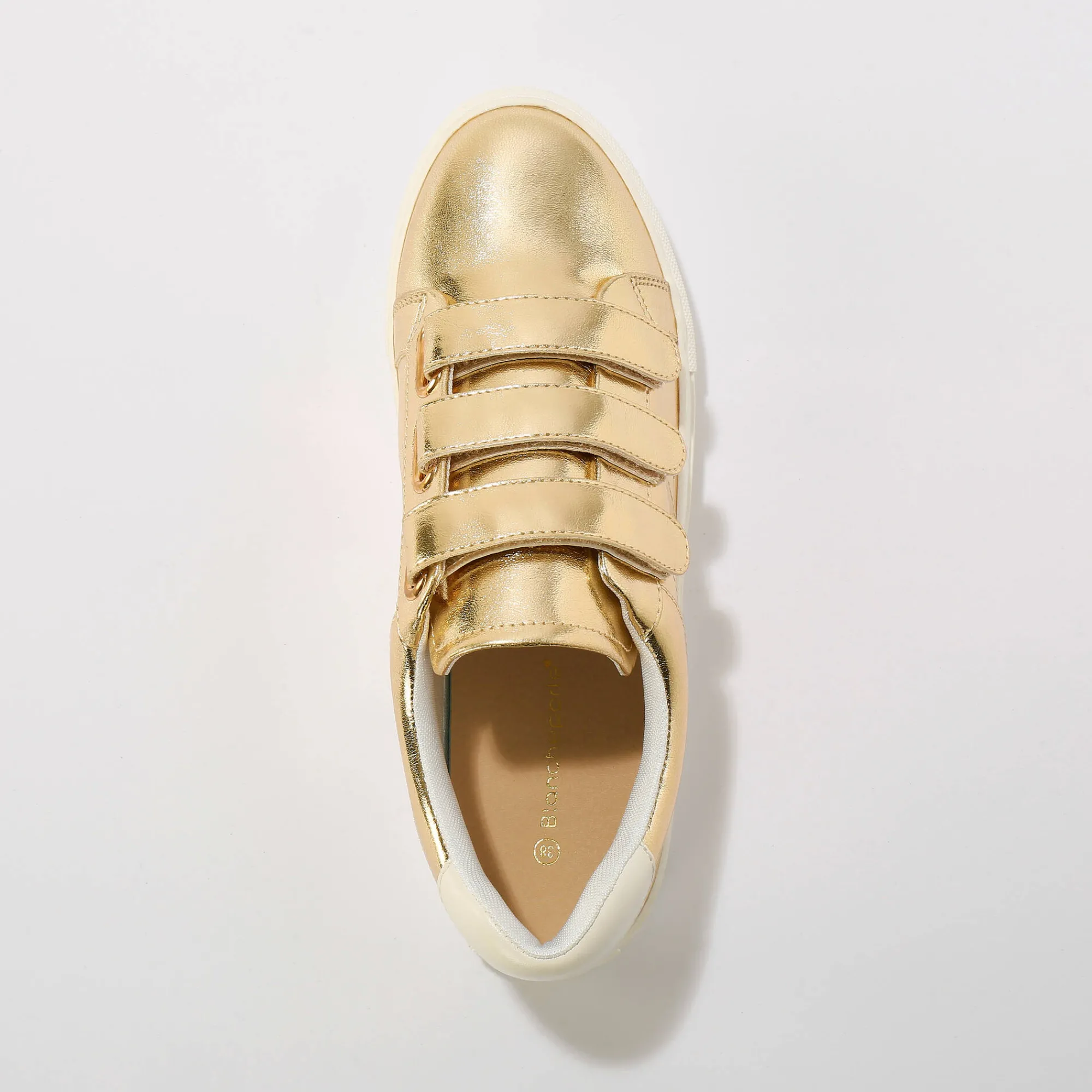 Feestelijke Schoenen|Baskets En Sneakers<Blancheporte e sneakers met scratchsluiting goudkleurig