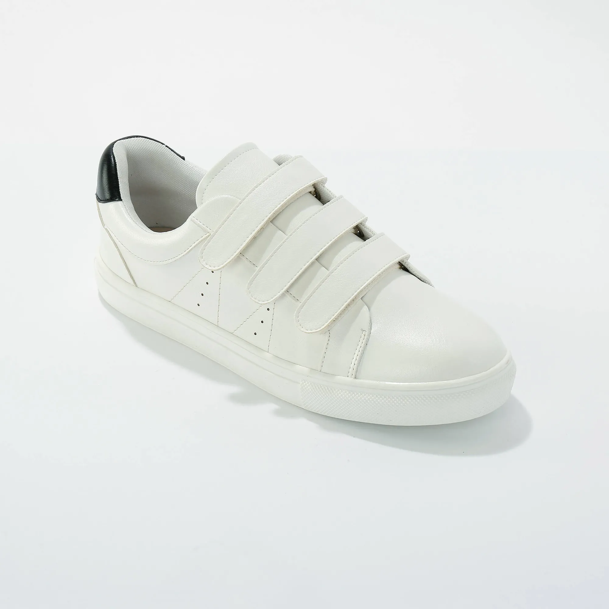 Baskets En Sneakers|Schoenen<Blancheporte Goudkleurige sneakers met scratchsluiting wit / zwart