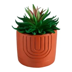 Decoratieartikel<Blancheporte Groene kunstplant en pot in cement terracotta