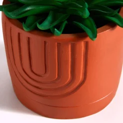 Decoratieartikel<Blancheporte Groene kunstplant en pot in cement terracotta