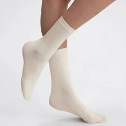 Panty’s, Kniekousen En Sokken<Dim Halfhoge damessokken in thermofleece - set van 2 paar crème