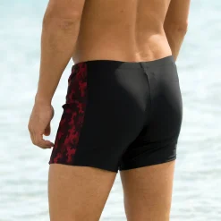Zwembroek<Blancheporte Halflange zwemshort zwart / rood