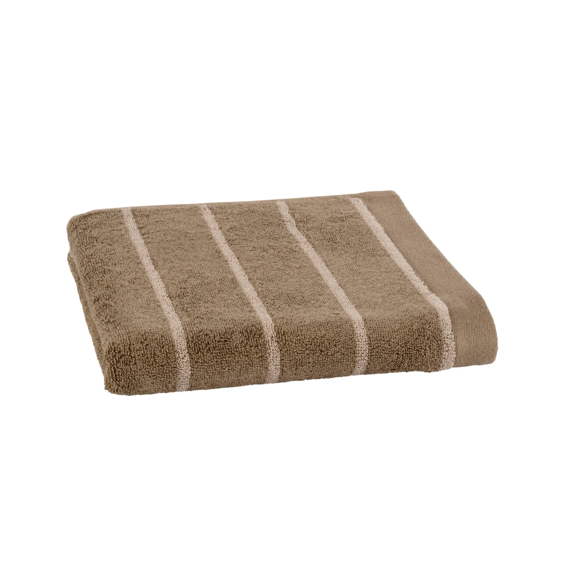 Badhanddoek<Blancheporte Handdoek, gestreepte badstof 500 g/m² taupe / wit